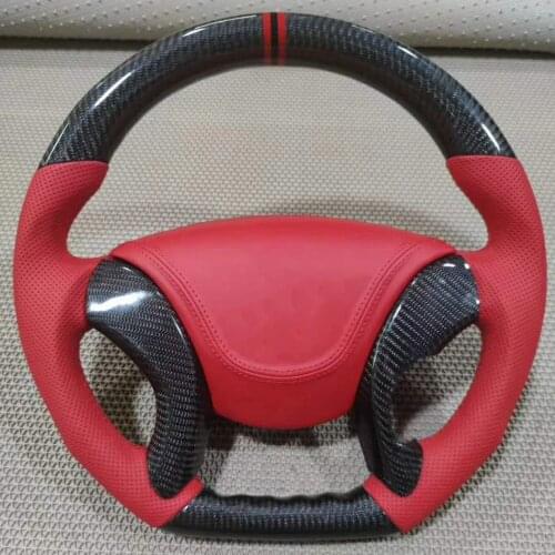 OEM Cuatomized Trim Real Carbon Fiber Sports Steering Wheel Alcantara Leather compatible for Hyundai Elantra IX35 2016-2020