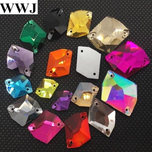 Link 2 All Size&Colors 21x2716x2114x17,11x14,10x12 Glass Crystal Cosmic Shape Sew On Stone Flatback 2 Holes Sewing Jewelry Beads
