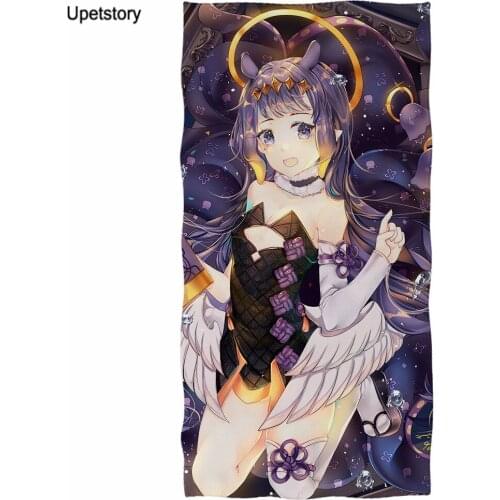 Upetstory Anime Hololive EN Gawr Gura Ninomae Inanis Soft Bath Towel 3D Cartoon Microfibre Beach Shower Towel for Kids Adults
