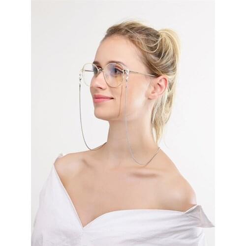 Women Fashion Reading Glasses Chain Metal Alloy Cords Holder Neck Strap Anti-Slip Eyeglasses Chain Pearl Rope Eyewear Stars Reta
