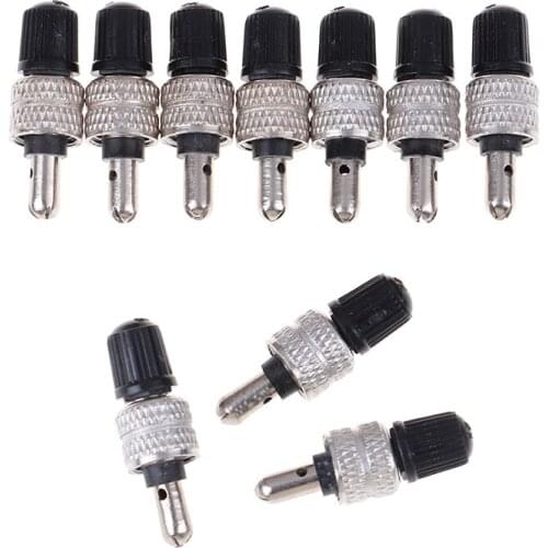 10Pcs Bicycle Tire Valve Core Nickel Plated Brass MTB with Cap Bicycle Tools Accessories Nickel Plated Brass