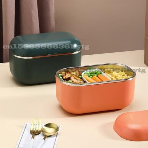 110V/220V 1L Electric Lunch Box 304 Stainless Steel Water Free Lunch Box Plug-in Intelligent Constant Temperature Lunch Box