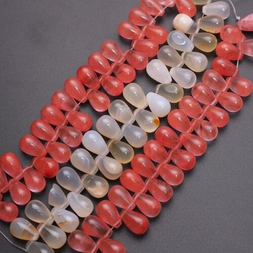 120pcs Natural Stone Unakite Pendants Teardrop Loose Beads Charms Pattern For Jewelry Making DIY Bracelet Earrings Necklace Free