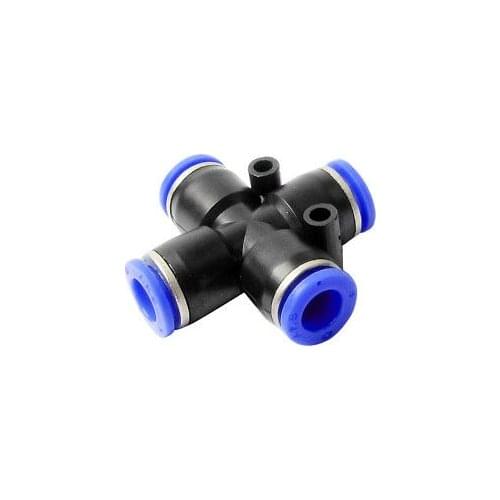 8mm 4 Way Cross Shaped Pneumatic Tube Connector Quick Fittings 2pcs