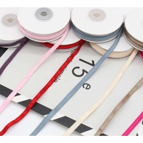 9 Colors 50 Yards 6mm Bright Velvet Elastic Band Shoulder Strap Bra Clothing Sewing Accessories Stretchy Ribbon For Underwear