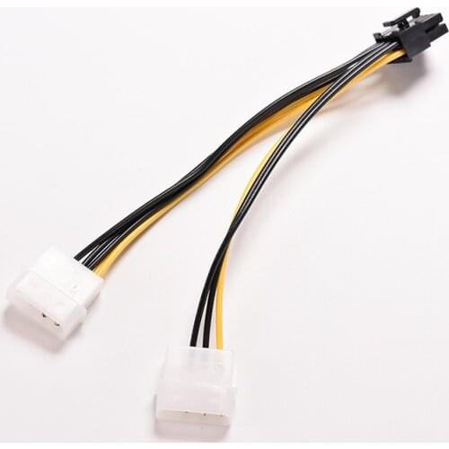 16cm 8 Pin PCI Express Male To Dual LP4 4Pin Molex IDE PCI-E graphic Video Card Power Cable Adapter