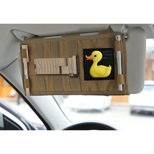 Car Sun Visor Multifunctional Storage Bag MOLLE System Tactical Sports Leisure With Loop Paste Patch Decoration Organize Debris