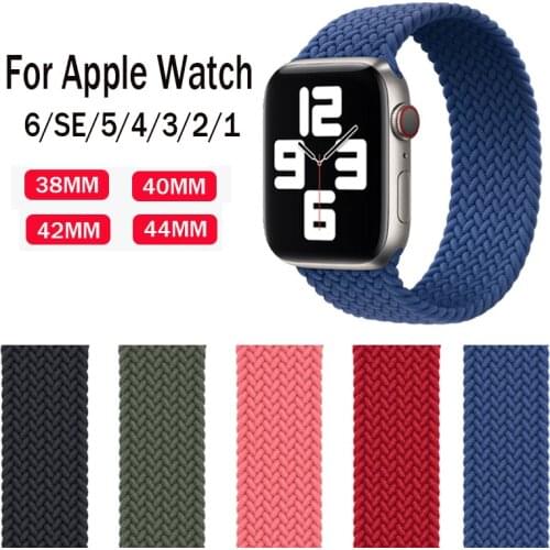 Solo Loop Bracelet For Apple Watch Band 6 SE 5 4 44mm 40mm Elastic Braided Texture Nylon Band For Iwatch Series 3 2 1 38mm 42mm