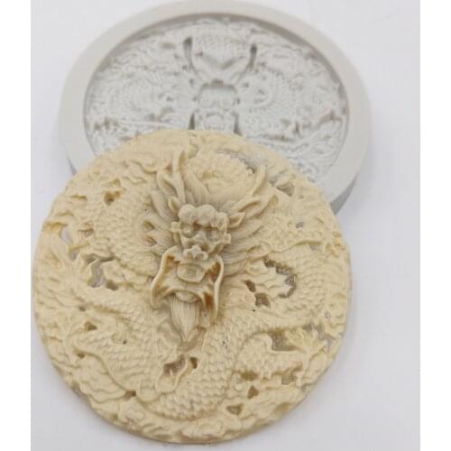 Minsunbak Cake Mould 3D Simulation Dragon Silicone Fondant Mould DIY Chocolate Cake Decorating Tools