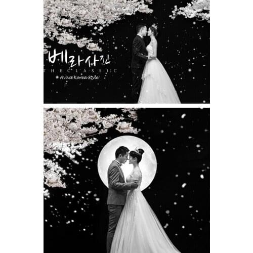 Photography background 200cm*300cm white flower with bright moon background snow night wedding vinyl backdrops for photography