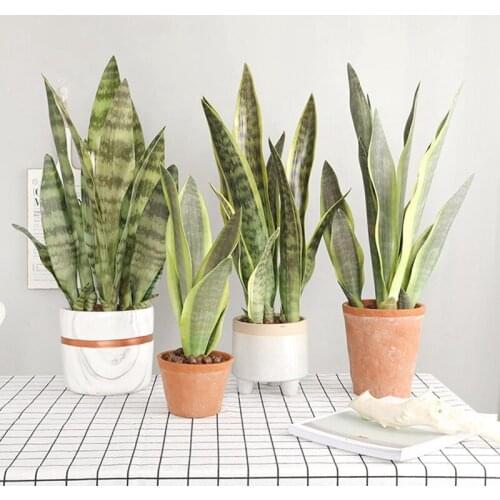 Artificial Plants Sansevieria Branch For Bonsai Decoration Fake Plastic Tiger Piran Leaves Plants DIY Home Garden Decors