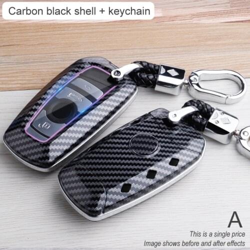 Carbon Car Key Case For BMW 3 5 6 X1 M1 GT F20 F10 F30 520 525 520I 530D E34 E46 Remote Fob Protector Pouch Keychain Bag