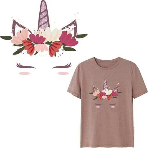 Kawaii Unicorn Patches For Kids Clothes Heat Transfer Stickers Diy Washable Easy Use Patches Set Iron-On Sticker For Children