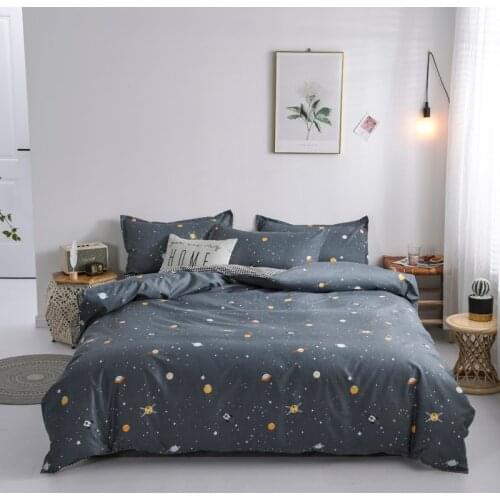 2021Ｎew Custom Soft Bedding Sets USA Russia Europe King Queen Size Duvet Cover Set Soft Sheet Set Single bed linen blue Star