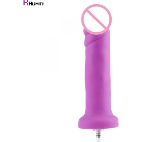 Hismith 6.7" Silicone Dildo 5.9" Insertable 3.5 cm Diameter Premium sex machine accessories KlicLok Connector Purple dildo
