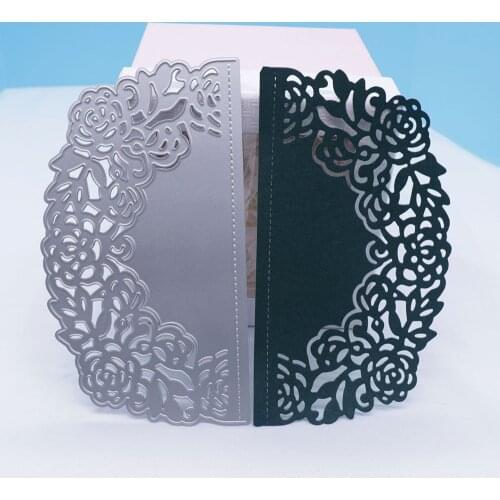 Flower Border Metal Cutting Dies Scrapbooking Album Paper Cards Metal Crafts Embossing Folders Making Template Slimline Dies