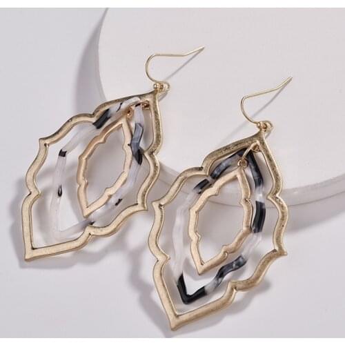 Fashion Cut Out Morocco Resin Acrylic Dangle Drop Earrings for Women
