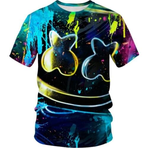 2021 New Funny New Marshmallow Cartoon 3D T-shirt Funny Twinkling Angel Devil Couple T-shirt Men Women Chariot Hip Hop T Shirt