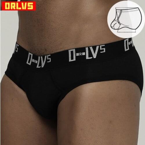 ORLVS Brand Sexy Underwear Men Briefs Cotton Breathable Male Panties Cueca Tanga Comfortable Underpants Slip Homme U Pouch