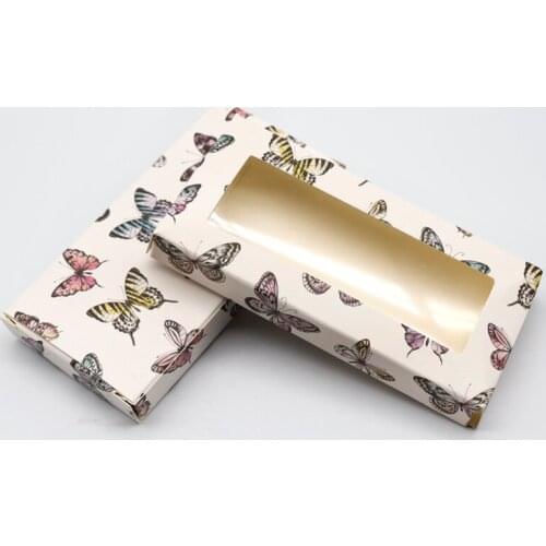 Wholesale Lashes Boxes Butterfly Eyelash Packaging Box Laser Holographic Rectangle Box Empty Eyelash 25mm Lashes Case In Bulk