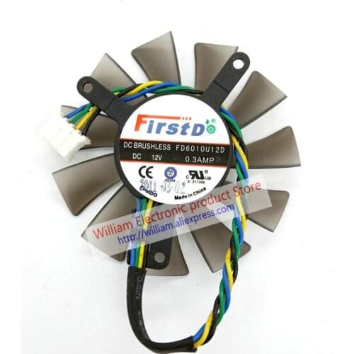 Original FD6010U12D DC12V 0.30A 4Lines for Graphics card cooling fan