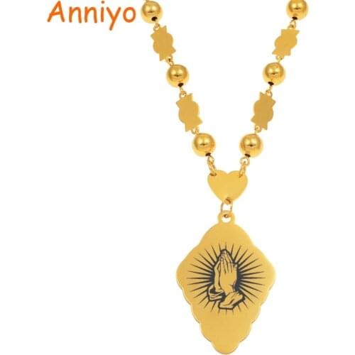 Anniyo God Bless Hands Pendant Ball Beads Necklaces Hawaii Micronesia Marshall Guam Jewellery Hawaii Chain Gifts #065521