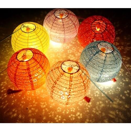 Dragon Boat Festival Lantern Portable Illuminated DIY Handmade Folded Holiday Paper Lantern Decorative Ornaments