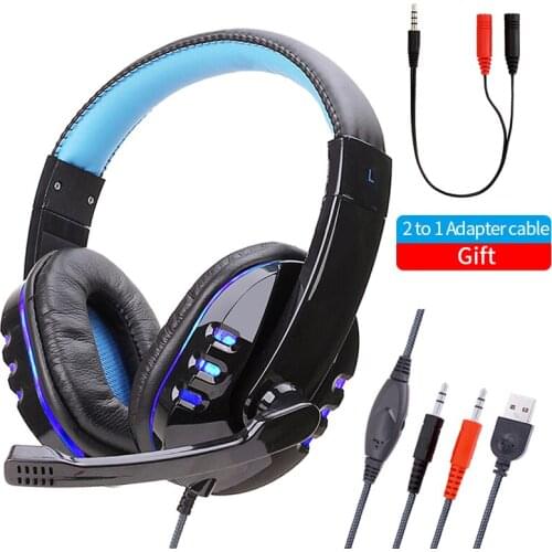 For PS4 Computer Gaming Headset Gamer Wired Headphone With Microphone Stereo Bass Earphone Music Cascos WIth Mic For Xbox Phone