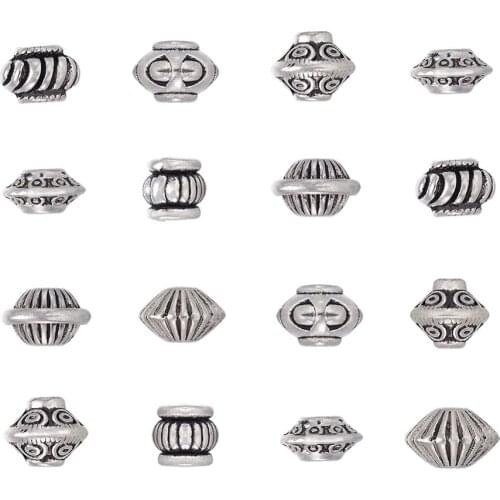 105pcs/box Alloy Spacer Beads for Charm Bracelets DIY Jewelry Making Silver Color Mixed Shape 5-7.8x4.5-7.5mm Hole: 1-3mm