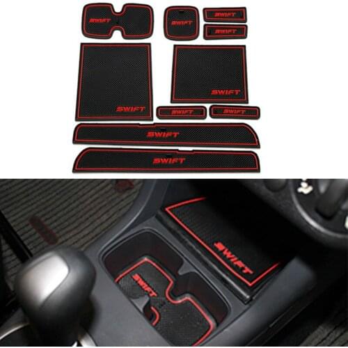 Rubber Car Interior Anti-Slip Cup Pad Door Mat For Suzuki Swift 2005-2011 2012 2013 2014 Gate Slot Pad Decoration Accessories
