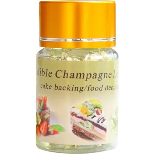 Edible Champagne Gold Leaf Flakes, Pure Gold ,Cake/Coffee/Wine/Foods/Dessert,Good Appetite,0.1g Per Bottle,Free Shipping