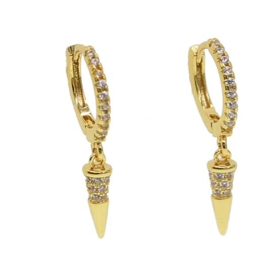 Dangle earring Gold filled classic modern design women drop spike earrings
