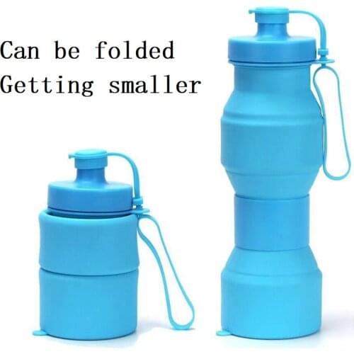 Foldable Bottle Free BPA Food Grade Creative Silicone Telescopic Water Cup Travel Coloured Portable Outdoor Sports Cup Handcup