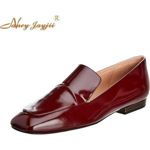 Women Ladies Flats Adult Female Shoes Slip-On Square Toe Spring/Autumn Flat With Fashion Leisure Elegant Mature Basic 2019