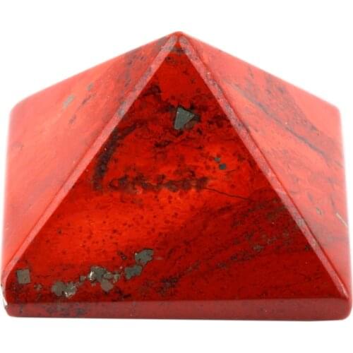 TUMBEELLUWA Red Jasper Pyramid Healing Reiki Figurine Decoration Gem Stone