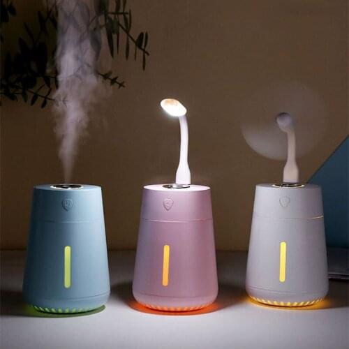USB Air Humidifier Water Drop Humidifier mini Colorful Night light Air Purifier USB Fan Can Be Installed Creation humidification
