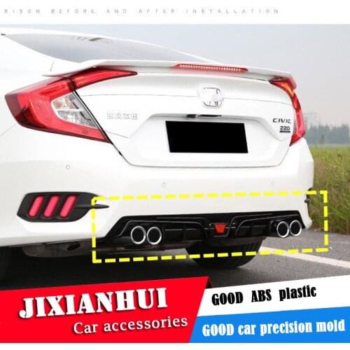For Honda Civic Body kit spoiler 2016-2018 For Civic BCK ABS Rear lip rear spoiler front Bumper Diffuser Bumpers Protector
