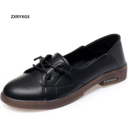 Promotion 2021 New Spring Womens Shoes Flat Shoes Fashion Elegant Comfortable Shoes Casual Sneakers Genuine Leather Women Flats