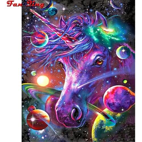 Starry Sky Unicorns Diamond embroidery 5D DIY Diamond Painting By Number Myth Animal Planet Picture of Mosaic Decoration