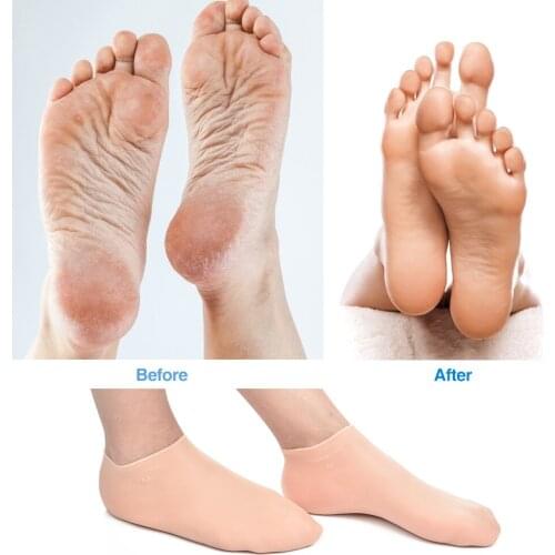 1 Pair Feet Care Socks Foot Skin Care Anti Cracking Foot Spa Home Use Heel Socks Foot Protector Silicone Gel Sock Moisturiz Sock