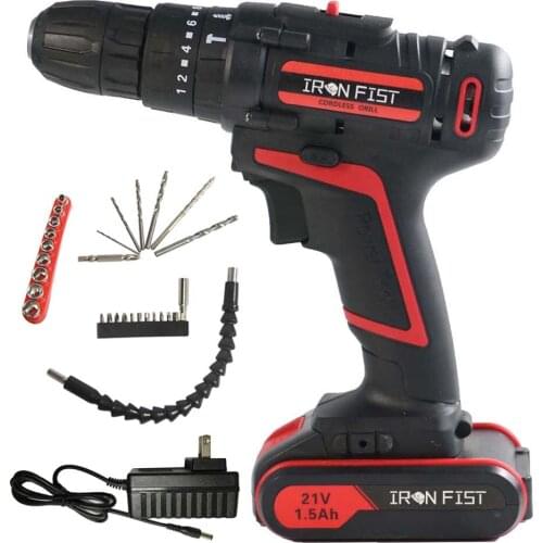21v impact drill tools cordless screwdriver battery charger drill