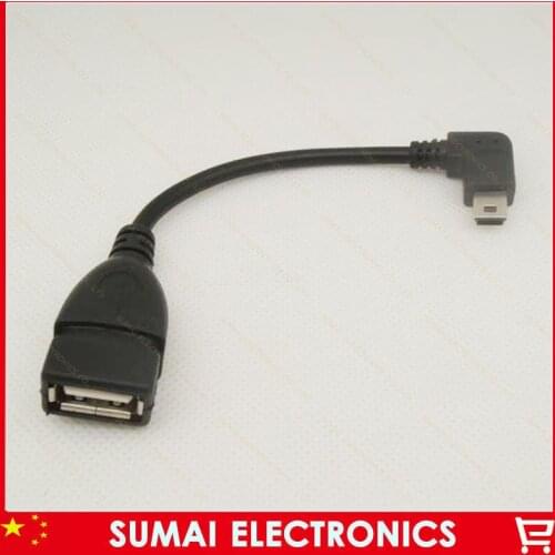 30pcs T Port OTG Cable 90 Degree Elbow OTG Cable Mini USB To USB Female Port Free Shipping