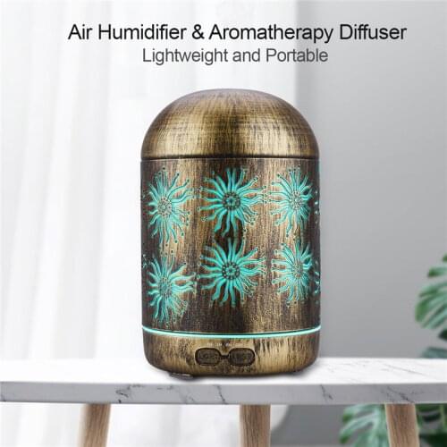 300ML Ultrasonic Air Humidifier Aromatherapy Essential Oil Diffuser 7 Colors Night Light Auto Shut Off Timer Quiet Home Office