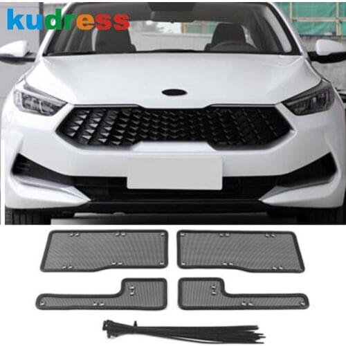 For Kia Cerato Forte K3 2019 2020 2021 ABS Front Center Grille Insert Net Insect Screening Mesh Car Styling Accessories 4pcs
