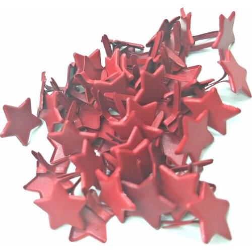 ANGRLY 50PCs Brads Scrapbooking Decoration DIY Metal Embellishments Crafts Star Scrapbooking Accessories Papers 14*12mm