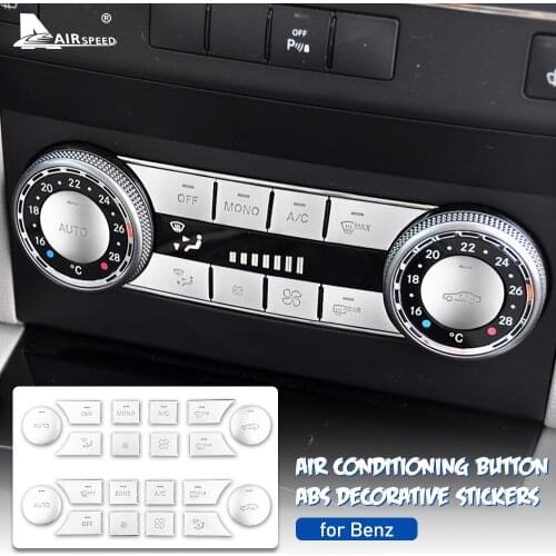 AIRSPEED ABS for Mercedes Benz C Class W204 GLK X204 Accessories Interior Car Central Console Air Conditioning AC Button Sticker