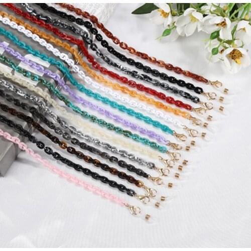 Acrylic Glass Eyeglass Chain Neck Strap Unisex Anti-lost Acrylic Crystal Beads Metal Sunglasses Necklace Lanyard A869357
