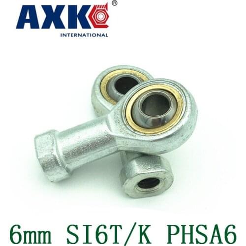 Axk 4pcs 6mm Si6t/k Phsa6 Rod End Joint Bearing Metric Female Right Hand Thread M6x1mm Rod End Bearing