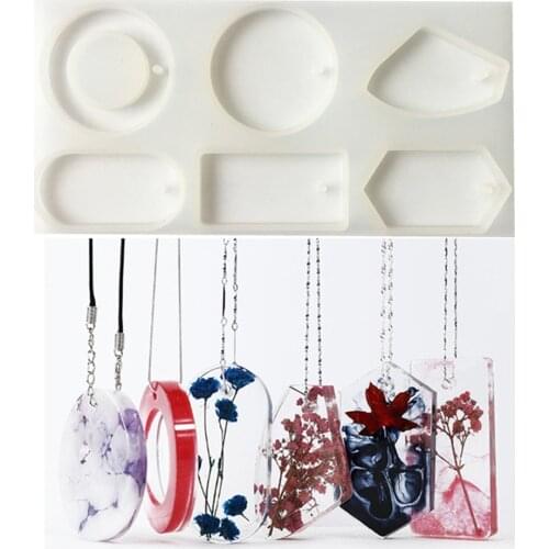 Big Necklace Pendant Shape DIY Epoxy Resin Jewelry Mold Transparent Silicone Mould Candy Chocolate Fondant Cake Baking Tools