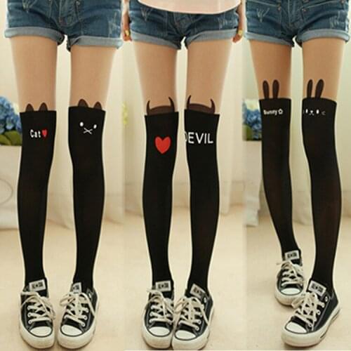 Black Tights Cute Cat Sexy Pantyhose Tights Women Autumn Women Japanese Womens Tights and Leggings